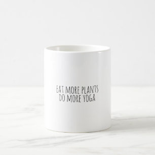 Caneca De Café Coma mais plantas faz mais ioga-vegano-vegetariana