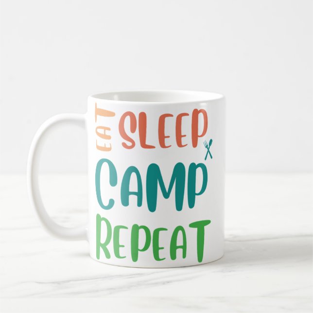 Caneca De Café Coma o acampamento do sono repetidamente - A vida  (Esquerda)