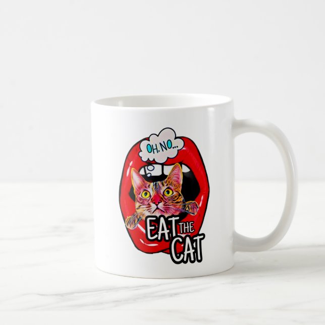 Caneca De Café Coma o Gato! (Direita)