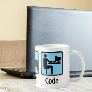 Caneca De Café Coma o Geek do programador do computador com códig