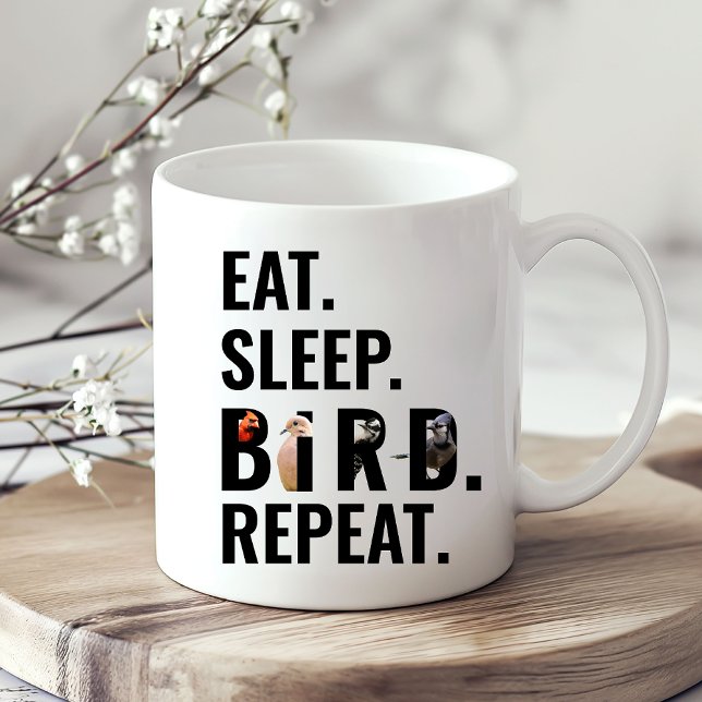 Caneca De Café Coma o pássaro do sono Repetir Observando o pássar (The best mug for the avid birder in your life. An inexpensive, personal gift for any birdwatcher!)