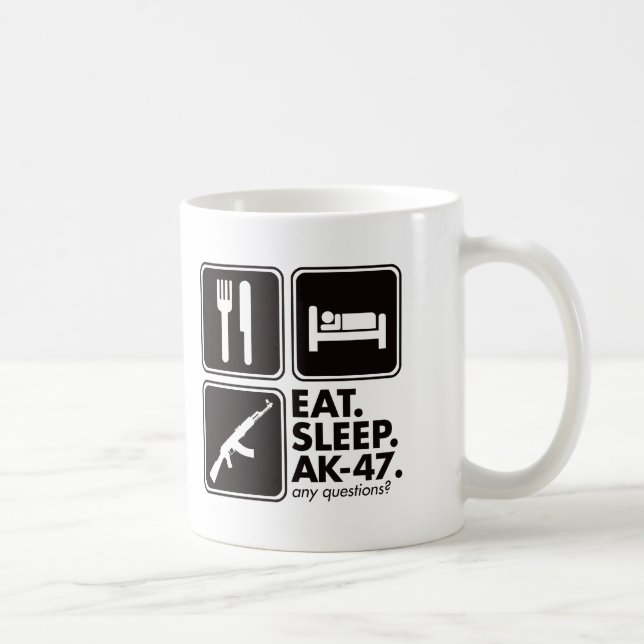 Caneca De Café Coma o sono AK-47 - preto (Direita)
