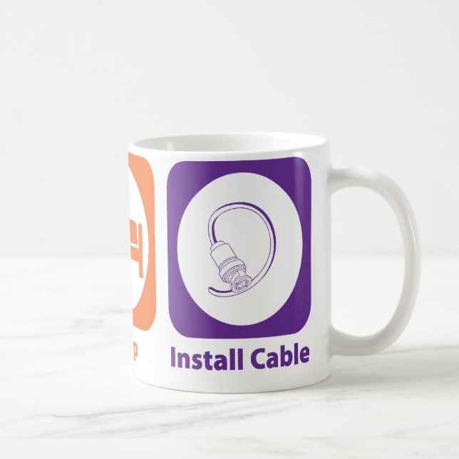 Caneca De Café Coma o sono instalam o cabo (Direita)