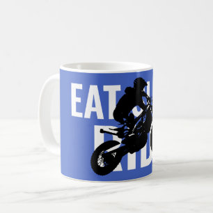 Caneca De Café Coma o sono Motocross Motocross Pop Art
