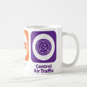 Caneca De Café Coma o tráfico aéreo do controle do sono