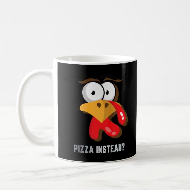 Caneca De Café Coma Pizza Em Vez De Graças À Turquia Engraçada Qu (Esquerda)