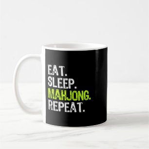 Caneca De Café Coma Sleep Mahjong Repetir Jogador Engraçado