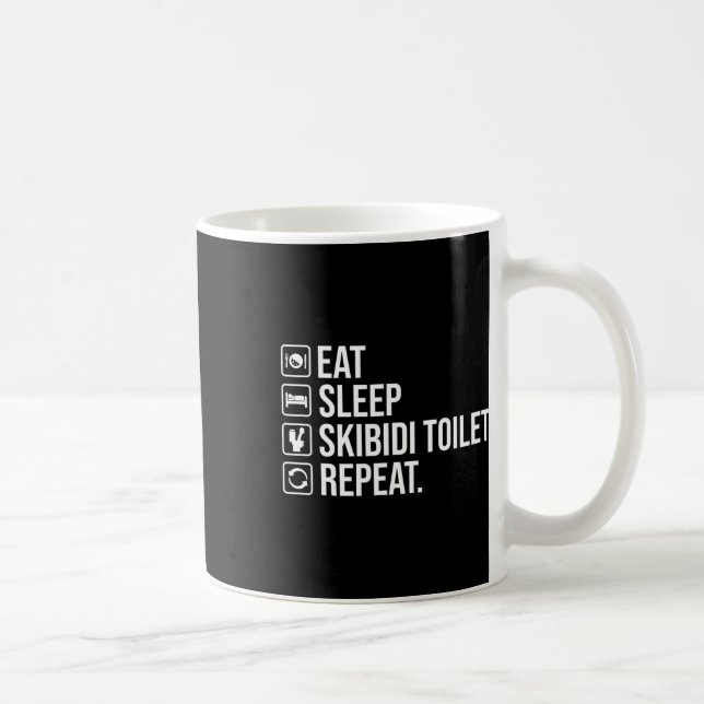 Caneca De Café Coma Sleep Skibidi Toilet Repete Toil Engraçado Sk (Direita)