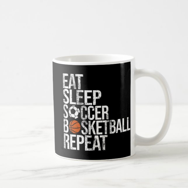 Caneca De Café Coma Sleep Soccer Basquete Repete Bola Divertida (Direita)