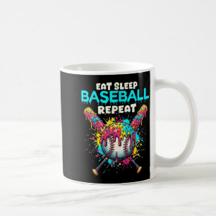 Caneca De Café Coma Sonho Beisebol Repita Engraçado Sorvete Gotej