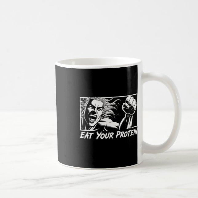Caneca De Café Coma Sua Proteína Anime Ginásio Mangá Musculação F (Direita)