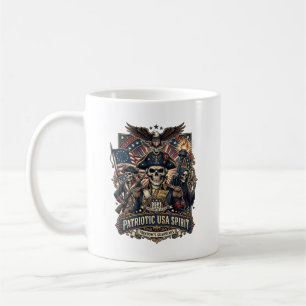Caneca De Café Comandante Patriótico Colonial Caveira Escuro Patr