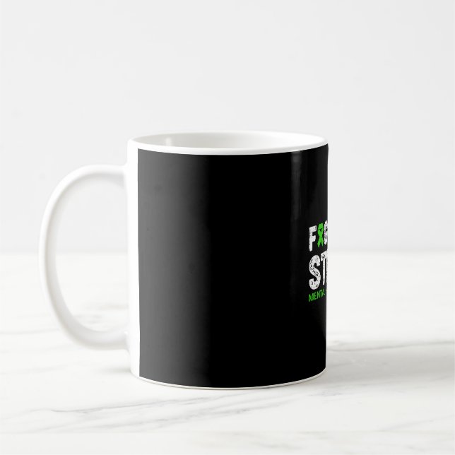 Caneca De Café Combata o estigma guerreiro da conscientização sob (Esquerda)