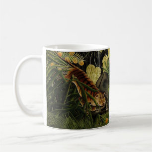 Caneca De Café Combate a um Tigre e a um Buffalo