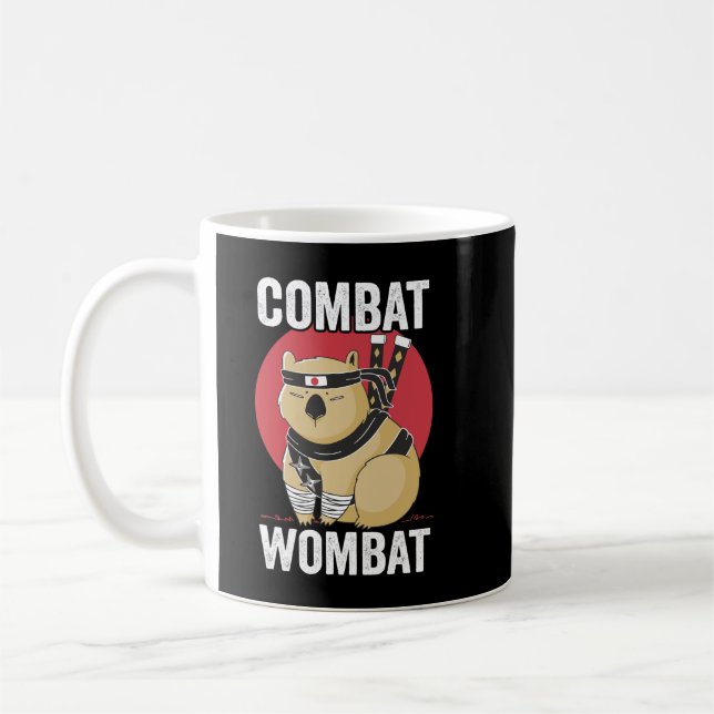 Caneca De Café Combate a Wombat Engraçado (Esquerda)