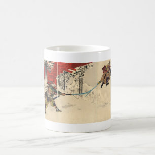 Caneca De Café Combate do samurai na neve cerca de 1890