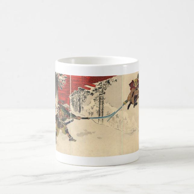 Caneca De Café Combate do samurai na neve cerca de 1890 (Centro)