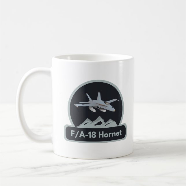 Caneca De Café Combatente americano F/A-18 Jet (Esquerda)