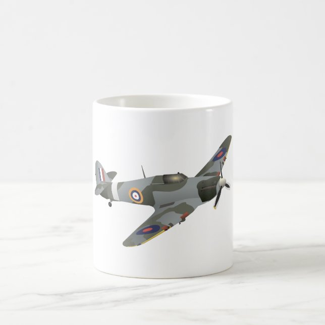 Caneca De Café Combatente contra o furacão Hawker WW2 (Centro)