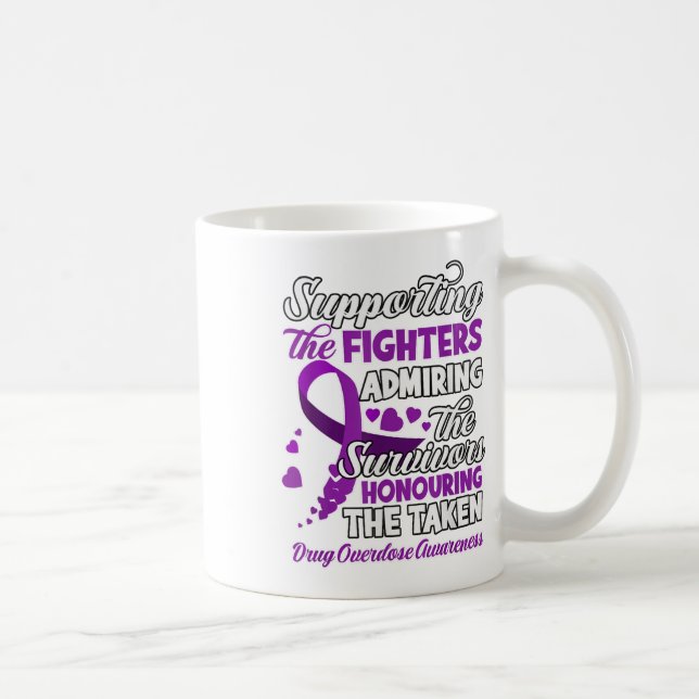 Caneca De Café Combatente de Apoio em Homenagem à Sobredosagem de (Direita)