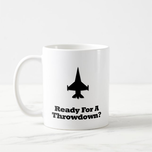 Caneca De Café Combater O Jato Pronto Para Um Thdown (Esquerda)