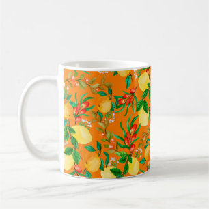 Caneca De Café combinação de fundo de ilustração de aquarela