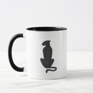 Caneca de café combinada de Silhouette Gato Preto