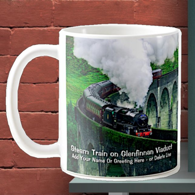 Caneca De Café Comboio a vapor em Glenfinnan Viaduct - Adicionar  (Criador carregado)