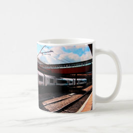 Caneca De Café Comboio azul e prata