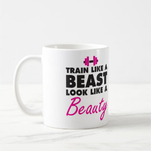 Caneca De Café Comboio Como Uma Besta, Parece Uma Bela - Gym
