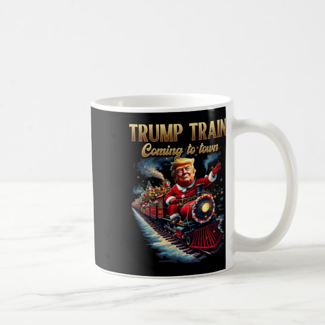 Caneca De Café Comboio De Bomba Chegando À Cidade Engraçada Papai (Direita)