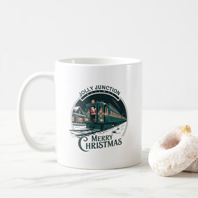 Caneca De Café Comboio de natais vintages (Com Donut)