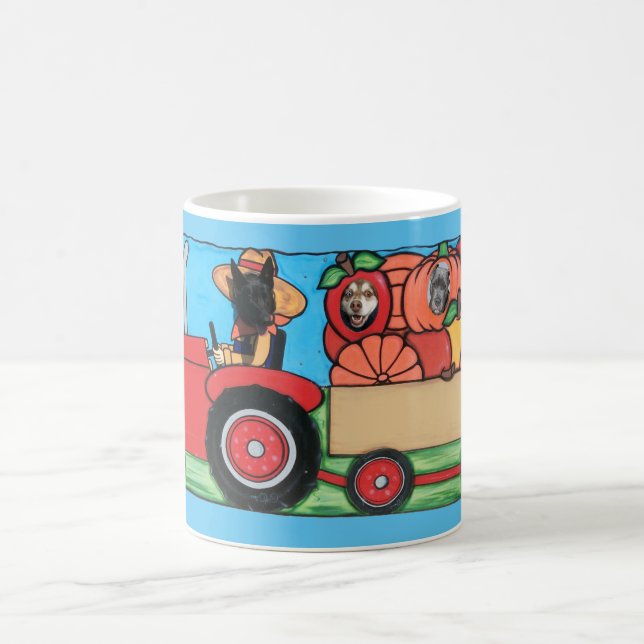 Caneca De Café Comboio do trator com motor de German shepherd pre (Centro)
