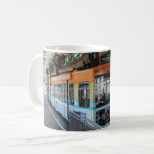 Caneca De Café Comboio Flutuante Wuppertal Azul Laranja