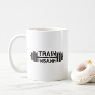 Caneca De Café Comboio Insano - Barbell, Gym, Workout Inspiration