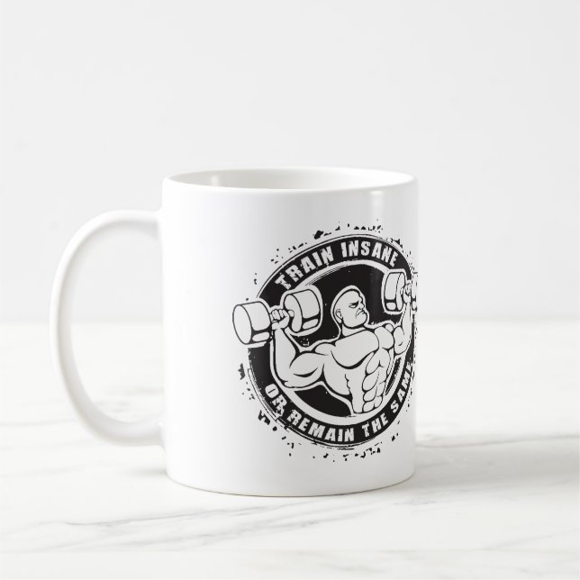 Caneca De Café Comboio Insano Ou Permanecer Igual - Construção De (Esquerda)