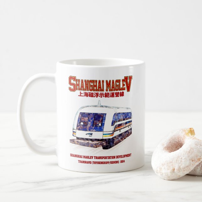 Caneca De Café Comboio Transrápido Xangai Maglev SMT (Com Donut)