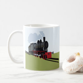 Caneca De Café Comboio Vintage a vapor na arte ferroviária
