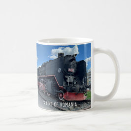 Caneca De Café Comboios da Romênia. Comboio a diesel e vapor em u