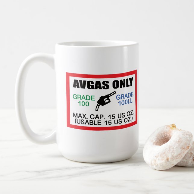 Caneca De Café Combustível AVGAS / 100LL apenas (Com Donut)