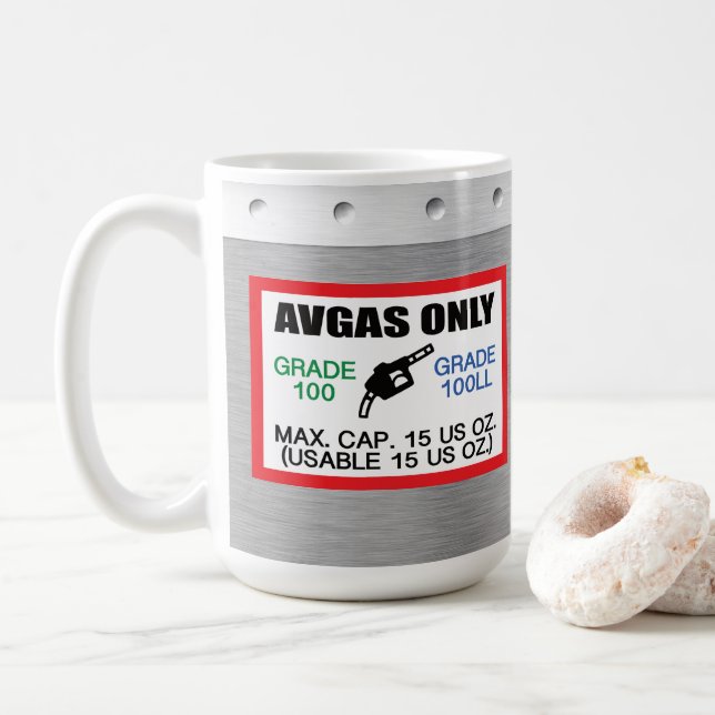 Caneca De Café Combustível AVGAS / 100LL apenas (Com Donut)