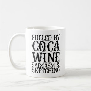Caneca De Café Combustível Com Sarcasmo De Vinho De Cacau E Escór