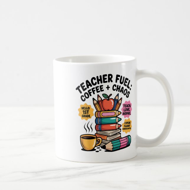 Caneca De Café Combustível de Professor Café Caos Camiseta Divert (Direita)