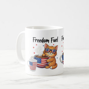 Caneca De Café Combustível Livre Para Mães De Gato - Gato Patriót