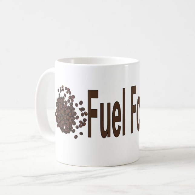 Caneca De Café Combustível para o dia (Frente Esquerda)