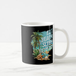Caneca De Café Come Sleep Beach Repete Férias Tropicais De Verão
