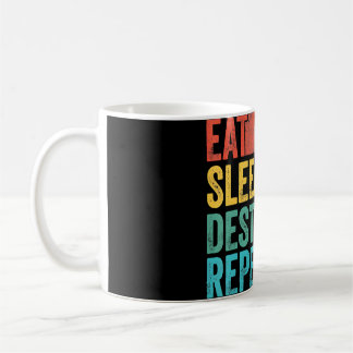 Caneca De Café Come Sleep Destinat Repeat Engraçado Gamer Vintage