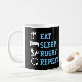 Caneca De Café Come Sleep Rugby Repete Esporte Engraçado