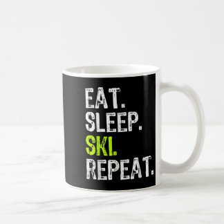 Caneca De Café Come Sleep Ski Repetir Esqui Skier Lover Engraçado