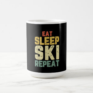 Caneca De Café Come Sleep Ski Repetir Esqui Skiing Skier Funny Lo